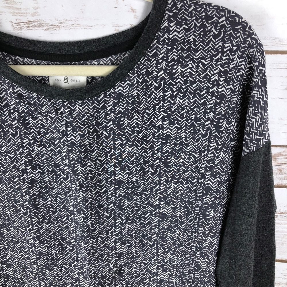 Lou & Grey gray white abstract long sleeve top - Picture 3 of 8